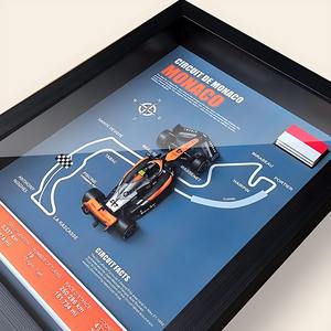 Modèle <span class=keywords><strong>de</strong></span> voiture en alliage F1 Grand Prix Lando Norris avec cadre mural et fond <span class=keywords><strong>de</strong></span> <span class=keywords><strong>circuit</strong></span> - Product Image 6