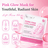YECUCE Lot de 6 masques faciaux en hydrogel au collagène de saumon 300Da pour raffermir, repulper et hydrater la peau, soin à la niacinamide