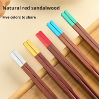 Ensemble de baguettes en bois de santal, boîte en forme de dôme chinoise, écologique, réutilisable, surface antiadhésive, durable, style luxe léger, personnalisé