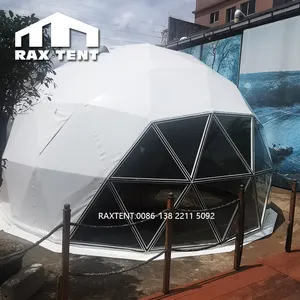 6M Geodesic Dome Tent Chi Phí-hiệu Quả Hơn Pha Trộn Với Kính Cường Lực Và Vải PVC Cho Sang Trọng Glamping Cắm Trại Khách Sạn