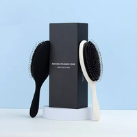 Brosse à cheveux démêlante à coussin d'air et poils de sanglier pour femme, marque privée d'usine, avec emballage en sac de coton, vente en gros