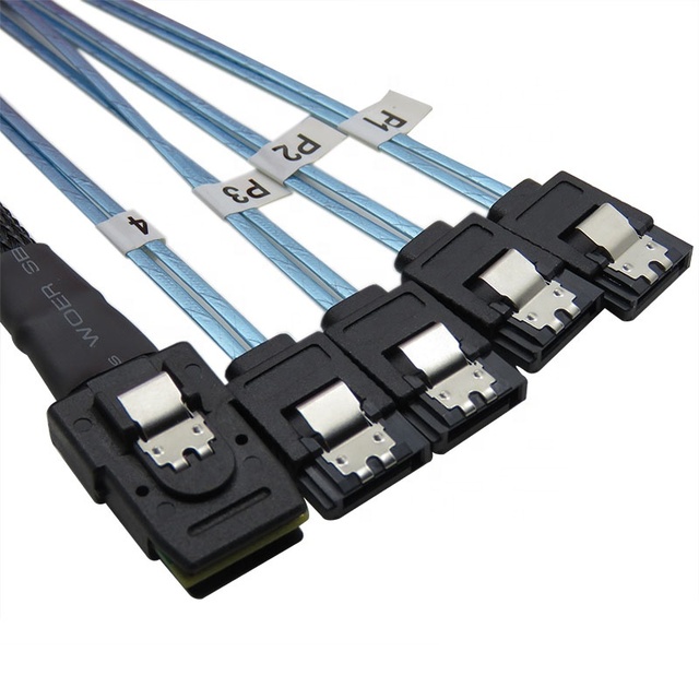 Mini SAS to for SATA 3.3Feet 1m Cable PVC Mini SAS Host/Controller to 4 for SATA Target/Backplane in Stock