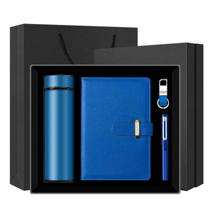 Logo personnalisé Business Set Fiole à vide à affichage numérique/A5 PU Notebook/Sign pen/Porte-clés Cadeaux de bureau en gros - Product Image 5