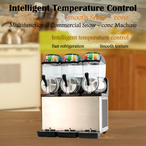 Machine à granita commerciale à 3 réservoirs en acier inoxydable pour la vente de boissons glacées et de crèmes glacées - Product Image 4
