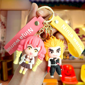 Demon Slayer Creative Lock llavero personalizado PVC plástico y Metal pareja colgante para coche mochila muñeca máquina - Product Image 2