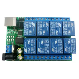2 en 1 DC 5V 12V 24V 8ch Módulo de relé de puerto serie USB UART RS232 TTL Switch Board CH340 para Windows Linux MAX OS