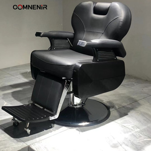 Luxuriöser Friseurstuhl Friseursalon Spezial Hebe- und Liegefunktion Friseurstuhl Netz-Rot Friseursalon Hocker Schneidestuhl Fabrik Großhandel - Product Image 4