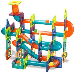 100块磁砖赛道玩具玩具套装杆建筑 & 学习教育磁铁建筑儿童大脑开发