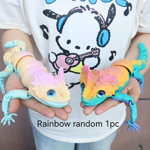 Modèle de lézard imprimé en 3D avec yeux, jouet animal flexible, statue à articulations mobiles, décoration pour la maison et le bureau, jouets intéressants, cadeaux de festival - Product Image 6