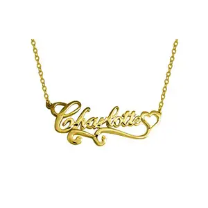 Joyería con nombre personalizado para mujer, collar con nombre personalizado de oro macizo de 18 quilates de Plata de Ley 925