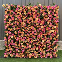 Panneau mural de fleurs artificielles pour mariage, toile de fond florale en roses de soie pour fête d'anniversaire, décor de photomaton, mur de fleurs