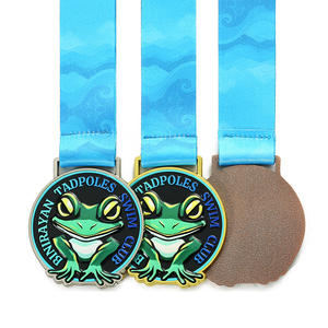 Médaille personnalisée en métal pour équipe de natation, <span class=keywords><strong>club</strong></span> de compétition, motif grenouille - Product Image 3