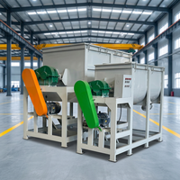 Mélangeur horizontal à ruban hélicoïdal industriel haute efficacité RH en acier au carbone, capacité 500-2000 kg par lot, pour poudre d'aliments pour animaux