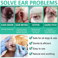 Nettoyeur d'oreille personnalisable non toxique OEM pour animaux de compagnie Formule en plastique pour chiens chats chiots chatons Prévient l'infection des odeurs d'oreille