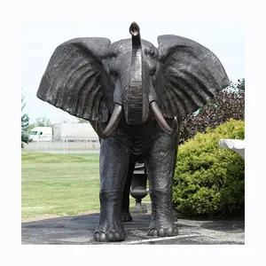 Estátua de elefante de bronze antigo personalizada, estáticas de elefante para decoração de jardim