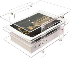 Giấy tổ chức thư khay, <span class=keywords><strong>3</strong></span> <span class=keywords><strong>Tier</strong></span> Acrylic tập tin tổ chức với xử lý - Product Image 1