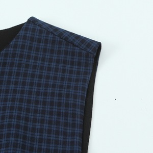 فستان نسائي كاجوال بنقشة مربعات كلاسيكية، ياقة دائرية، تصميم إمبراطوري أنيق، فوق الركبة، منسوج ومضاد للتجاعيد لموسم الخريف - Product Image 3