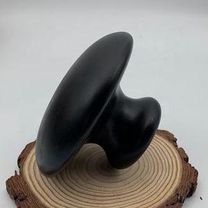 Customize Natural Large Size Black Bian Stone Mushroom Stone Jade Gua Sha Scraping Tool Big Jade Gua Sha for Body - Product Image 2