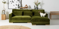 Canapé modulaire en tissu beige avec dossier en forme de coussin, design moderne en bois, meubles de salon, petit canapé d'angle en forme de L