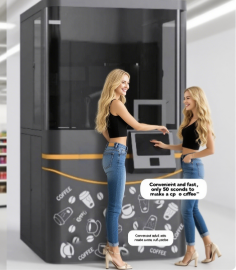 Collaborative Coffee Robot Robotic Arm Commercial Grade Stainless Steel Boiler Automatic Operation Coffee Making Equipment