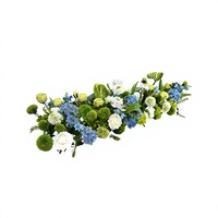 Décoration de table longue haut de gamme en fleurs de soie pour table de conférence, dîner d'affaires et cérémonie de signature, faite à la main, lavable, inodore, pour bureau