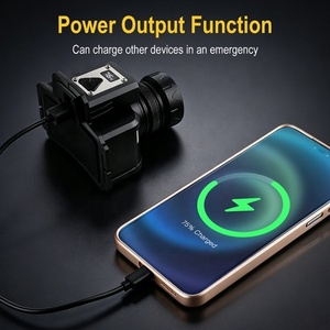 Lampe frontale rechargeable avec 4 modes d'éclairage (blanc, chaud, bleu, rouge), détecteur de mouvement, zoom, lampe frontale pour la pêche, la chasse, le camping, la randonnée - Product Image 5