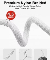 Câble de données USB Type-C vers USB Type-C de qualité supérieure, 1 m (3,3 pi), en nylon tressé épais, 48 V 5 A PD 240 W, chargeur super rapide pour Apple Macbook