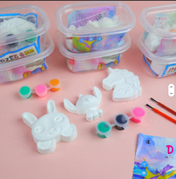JLJ Wholesale Creative DIY Doll Kids Arts and Crafts Hand-painted Graffiti Painting Plaster Creative Handmade Children Gift Toys