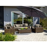 Ensemble de mobilier d'extérieur moderne en rotin synthétique tressé double plat, résistant aux intempéries, fait main, écologique, pour villas, jardins et parcs