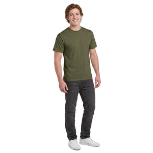 T-shirt Homme Grande Taille de Marque de Luxe en Jersey de Coton de Haute Qualité, Respirant, Coupe Ample, Épaules Légèrement Tombantes, Teint en Pièce, Tailles Plus - Product Image 1