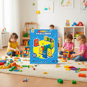 Jeu de défi Domino 100 pièces, coloré, créatif et amusant pour les enfants de 3 ans et plus - Product Image 2