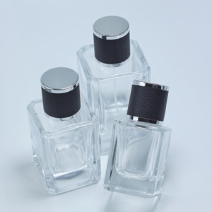 Botella de Perfume de Vidrio Vacía de 30ml 50ml 100ml, Forma Cuadrada, Botella de Spray para Perfume Resistente con Tapa Redonda Cilíndrica Negra - Product Image 3
