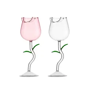 Ins Style Transparent Hochwertiger Luxus Highball Glas becher 150ml 280ml Neue Produktideen 2023 Kreatives Rosen rotwein glas