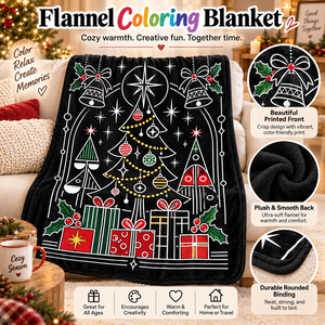 Couverture rectangulaire en peluche personnalisable à colorier pour Noël, décoration d'intérieur, activité familiale hivernale, cadeau pour enfants - Product Image 5