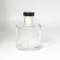 Bouteilles d'huile essentielle HONGYU de luxe en verre blanc dépoli rond 150 ml, forme plate, bouchon en caoutchouc, diffuseur à bâtonnets, vente en gros