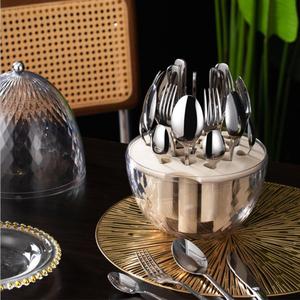 Wedding <strong>Cutlery</strong> Knife Spoon Fork Set, <strong>Egg</strong> <strong>Shape</strong> <strong>Cutlery</strong> Set Stainless Steel Flatware Set with Gift Box - Product Image 3