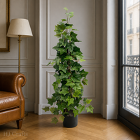 Planta Artificial de Hiedra de 100 cm (3.3 pies) al por Mayor, Ecológica, Resistente a los Rayos UV, Enredadera Verde Artificial en Maceta para Hogar y Oficina