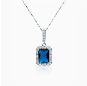 Juego de Joyería de Plata de Ley con Circonita Corte Esmeralda para Novia, Venta al por Mayor de Fábrica, Collar Clásico Chapado en Rodio para Fiesta - Product Image 2