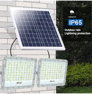 Holofote led com 2 cabeças, para áreas externas, com controle remoto, à prova d' água, para jardim, caminho, rua, parede, para paisagem