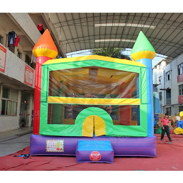 Multi-color china used commercial bounce house with blower