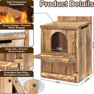 Forniture per uccelli transfrontaliere con motivo stampato a parete con motivo stampato con motivo a forma di gufo in legno diretto da casa - Product Image 2