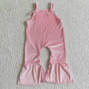 RTS婴儿服装天然粉色Soild婴儿连衫灯芯绒面料婴儿女童套头衫服装连衫整体
