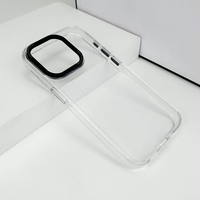 Coques de téléphone transparentes pour Iphone 17 16 15 14 13 12 11 Plus Pro Max Couverture transparente avec cadre de caméra en métal amovible Simple