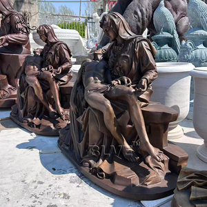 Statue de <span class=keywords><strong>la</strong></span> Pietà en bronze grandeur nature de <span class=keywords><strong>la</strong></span> Vierge Marie et Jésus, sculpture religieuse personnalisée pour projet d'église BLVE - Product Image 3
