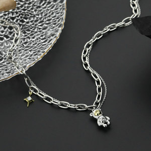 Lindo Collar de Joyería con Colgante de Barra de Acero Inoxidable 316L Resistente al Agua y al Deslustre para Mujer - Product Image 1
