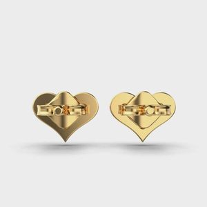 Petits clous d'oreilles en forme de cœur pour enfants | Boucles d'oreilles en moissanite pour femmes | Boucles d'oreilles minimalistes facettées plaquées or en cuivre pour femmes, 0,01-0,07 mm - Product Image 5