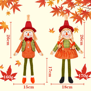 Décoration d'automne faite à la main, très prisée : Poupée en peluche Gnome Épouvantail pour la récolte, décorations de Thanksgiving, style ferme, écologique, pour la maison - Product Image 4