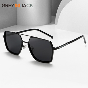 Lunettes de soleil surdimensionnées de style européen et américain, unisexe, monture en métal TR, verres TAC, protection UV400, couleur noire - Product Image 3