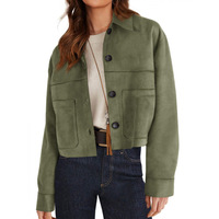 Nouvelle veste pour femme automne/hiver, commerce électronique transfrontalier Europe États-Unis - Style imitation daim, manches longues