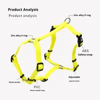 Laisse pour chien en ruban enduit de PVC, sangle de poitrine en forme de I, imperméable, extensible, traction réglable, harnais pour chien, entraînement de marche pour animaux de compagnie